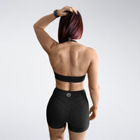 Shorts in black on model - Halo Collection activewear