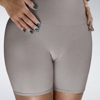 Shorts in battleship gray on model - Surge Collection activewear