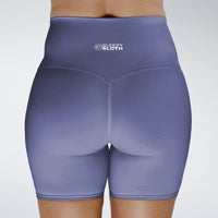 Shorts in purple on model - Surge Collection activewear
