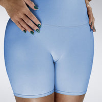 Shorts in alaska blue on model - Surge Collection activewear