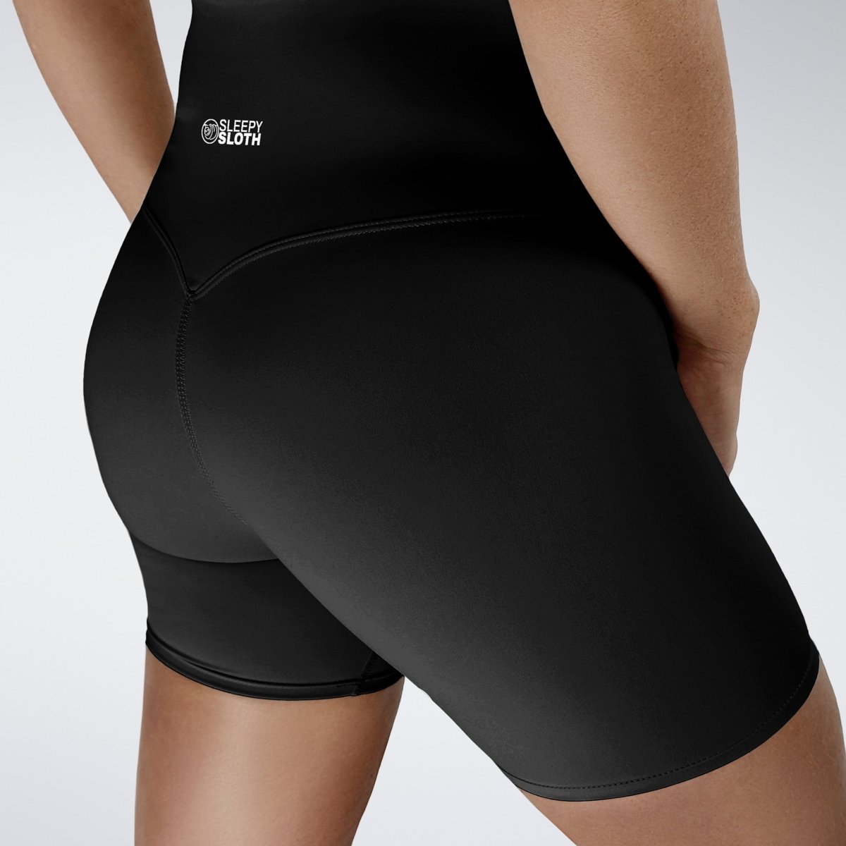 Shorts in black on model - Surge Collection activewear