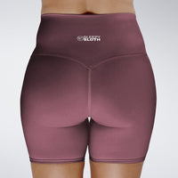 Shorts in burgundy on model - Surge Collection activewear