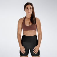 Shorts in black on model - Surge Collection activewear
