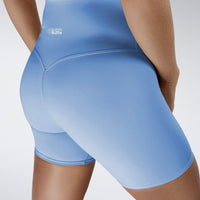 Shorts in alaska blue on model - Surge Collection activewear