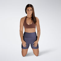Shorts in navy on model - Surge Collection activewear