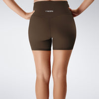Flow State™ Sustainable Yoga / Pilates Shorts in Chocolate Brown — additional view