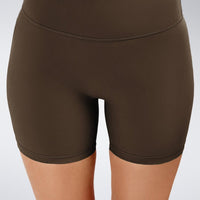 Flow State™ Sustainable Yoga / Pilates Shorts in Chocolate Brown — product view