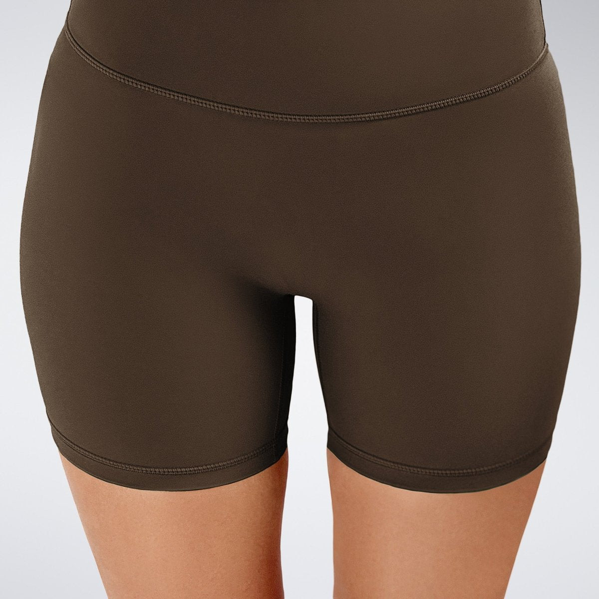 Flow State™ Sustainable Yoga / Pilates Shorts in Chocolate Brown — product view